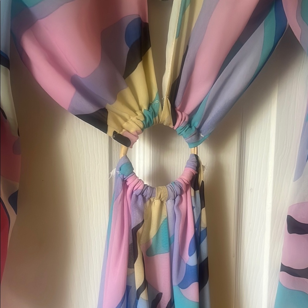 Pastel Abstract Patterned Dress - Picture 2 of 4